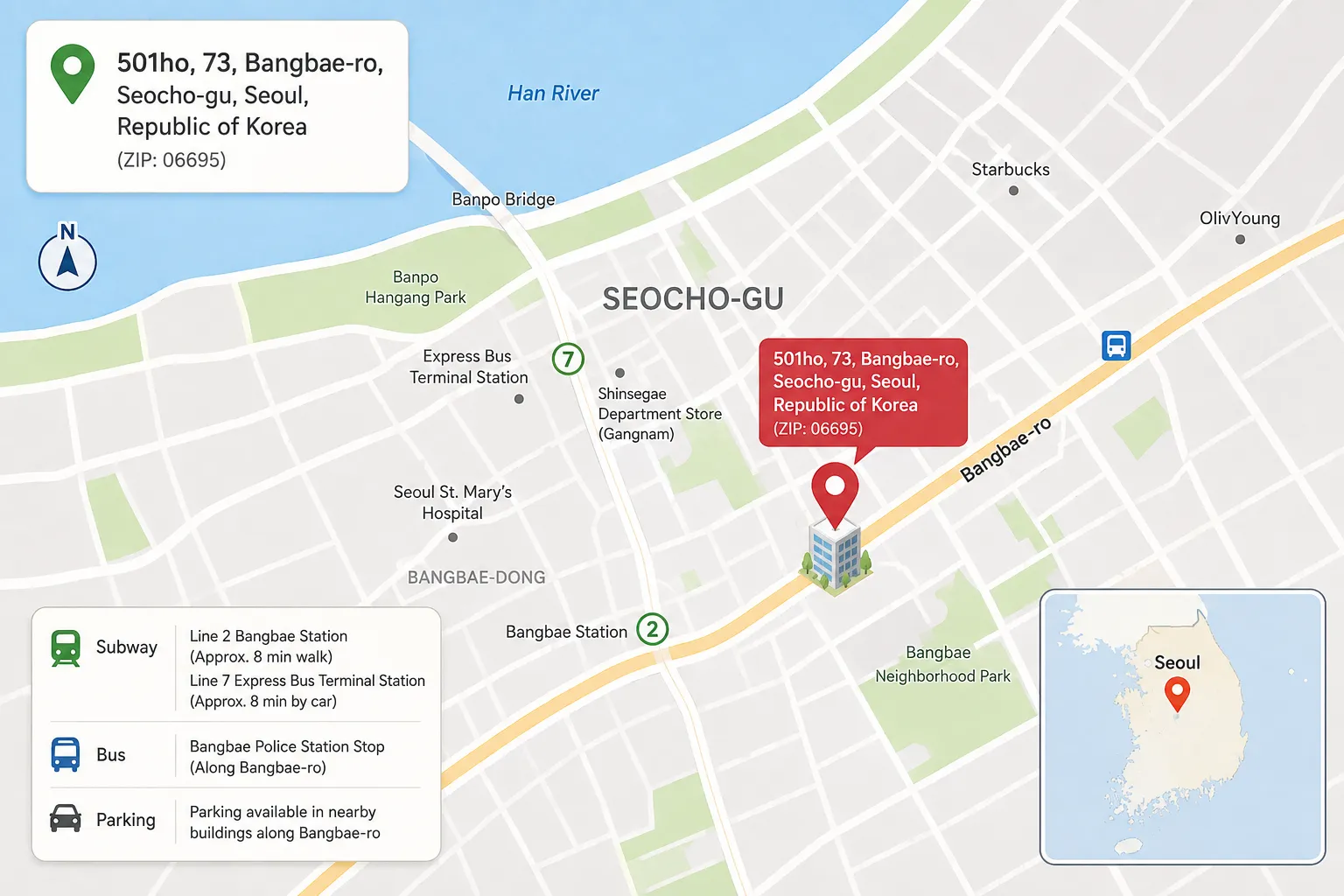 A&J KOREA office map