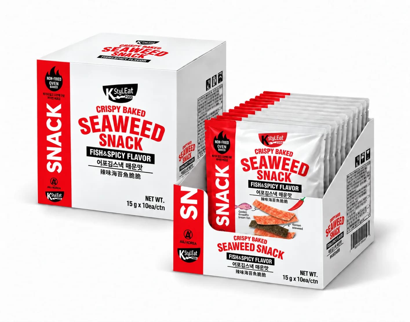 Crispy Baked Fish Seaweed Snack Spicy