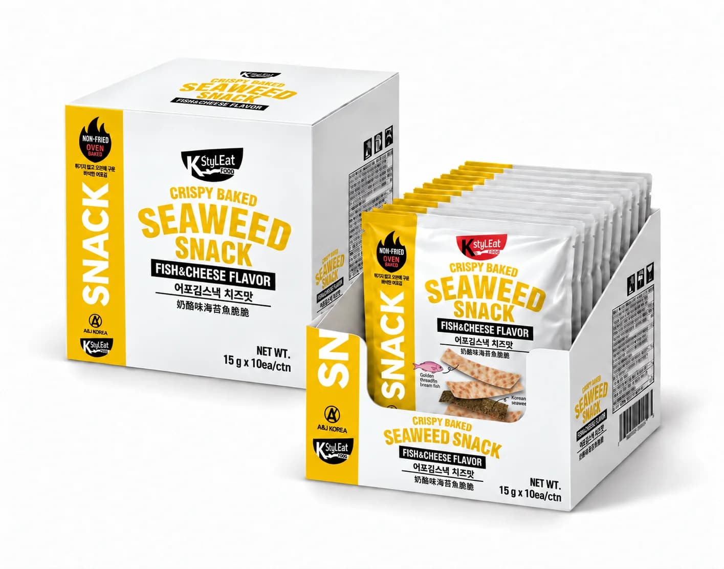 Crispy Baked Fish Seaweed Snack Cheese
