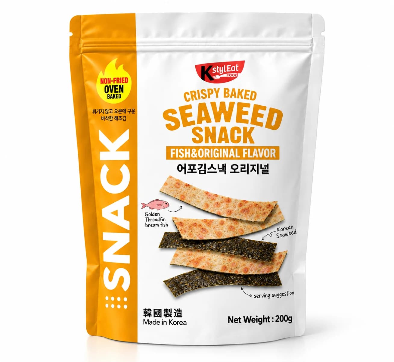 Crispy Baked Fish Seaweed Snack Original